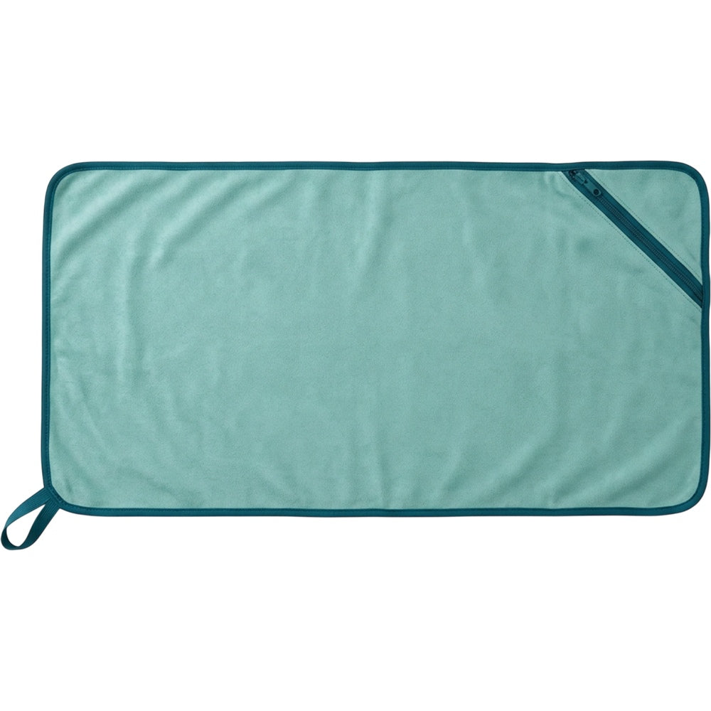 Zxkvd Suede Microfiber Fitness Towel with Zipper Pocket 82 x 34 cm Sea Green - Product view